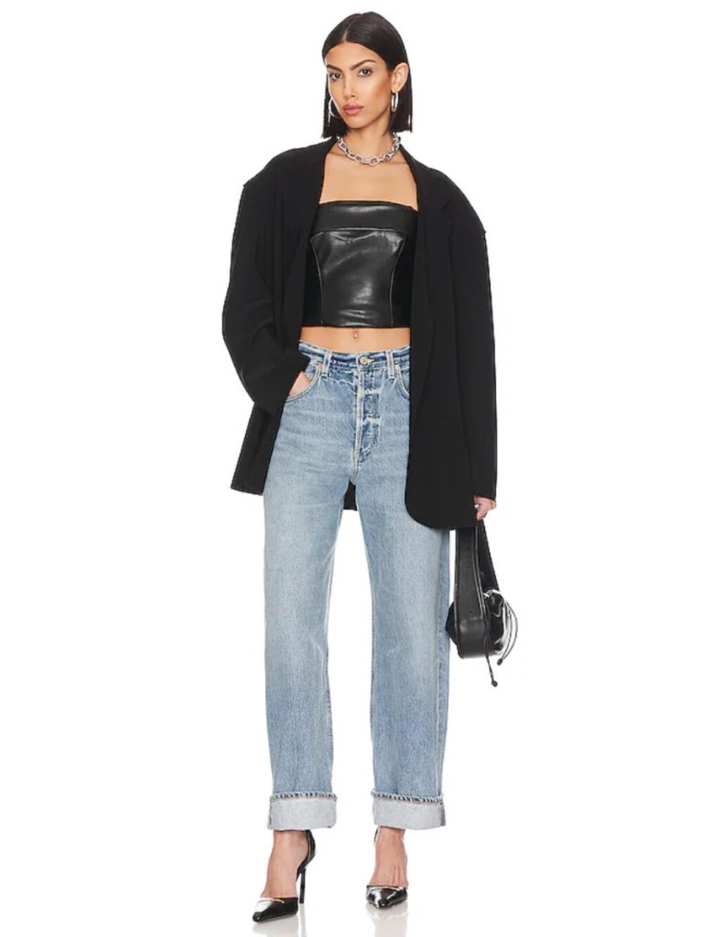 Citizens Of Humanity Ayla Baggy Cuffed Crop Jeans in Skylight